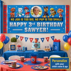 Paw Patrol PERSONALIZED PHOTO Giant Vinyl Keepsake Banner